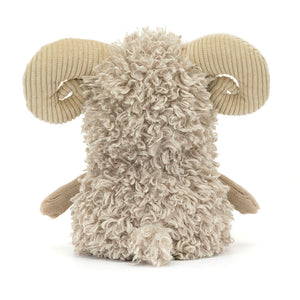 Back view of Jellycat Ramsley Sheep, featuring its soft fabric and fluffy tail.