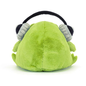 Back View: Backside of the Jellycat Ricky Rain Frog Headphones .