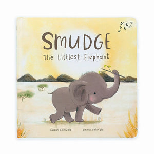 Empowering bedtime story! Jellycat Smudge the Littlest Elephant Book, hardcover with sweet rhymes, celebrates individuality and inspires perseverance.
