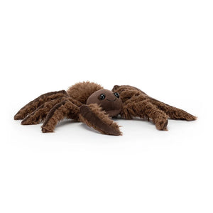 The friendliest spider around! The Jellycat Spindleshanks Spider (35cm x 7cm) is a luxuriously soft plush with a beany thorax, cocoa legs, and bright eyes. 