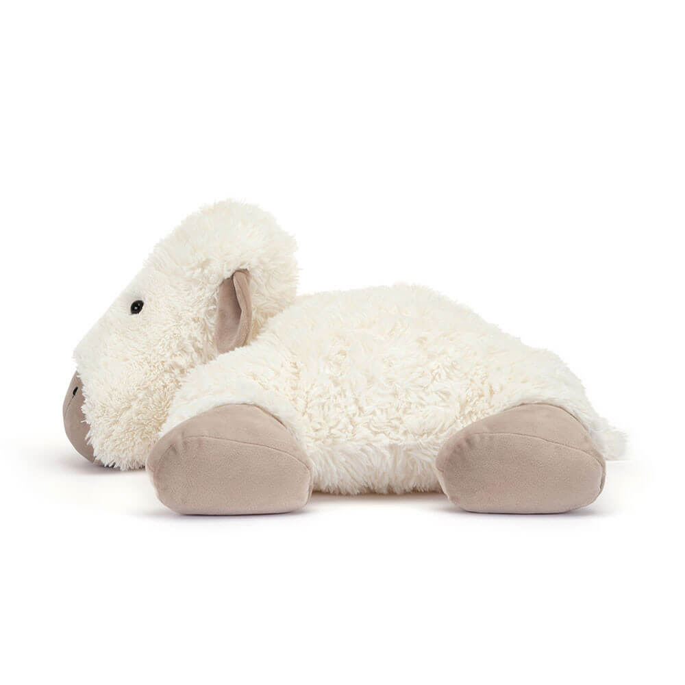 Side view of Jellycat Large Truffles Sheep, showing its soft and fluffy texture.