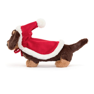  Dachshund in disguise? The Jellycat Winter Warmer Otto Sausage Dog (15cm x 7cm) features a festive outfit, floppy ears, and a cute cocoa & caramel coat.