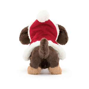 Show off that holiday tail! The Jellycat Winter Warmer Otto Sausage Dog (15cm x 7cm) has a festive red cape, floppy ears, and a cute little tail.