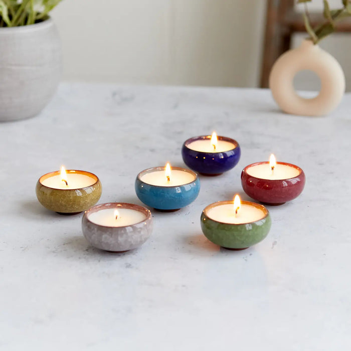 Set of 6 Kiln Ceramic Tea Lights