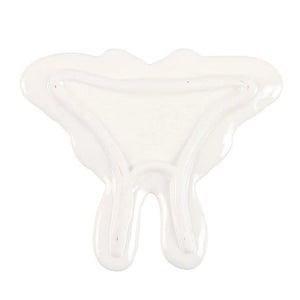 Back view of Luna Moth ceramic trinket dish showing glossy white underside and smooth finish.