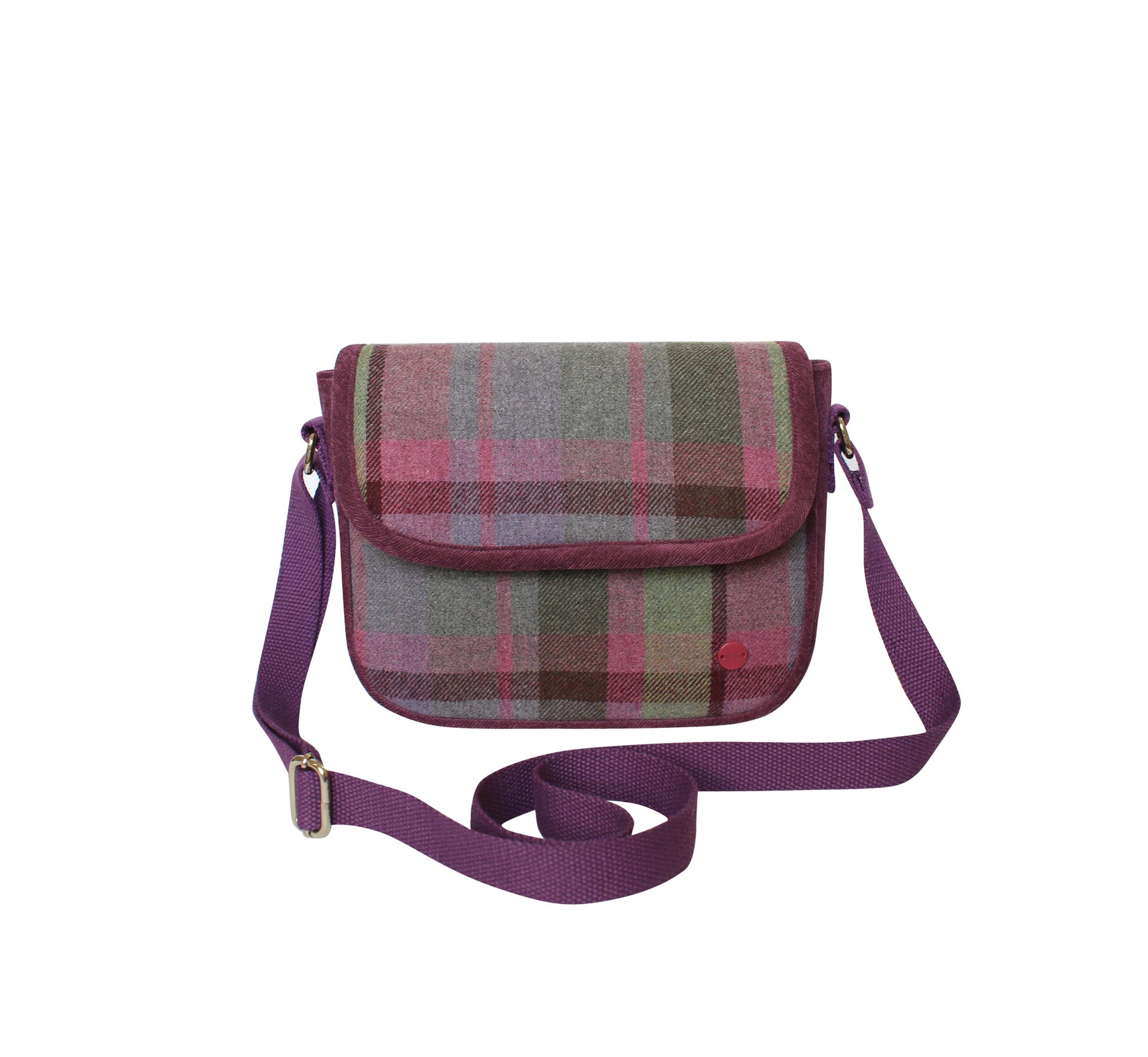 Gullane Tweed Mila Crossbody Bag front view with shoulder strap