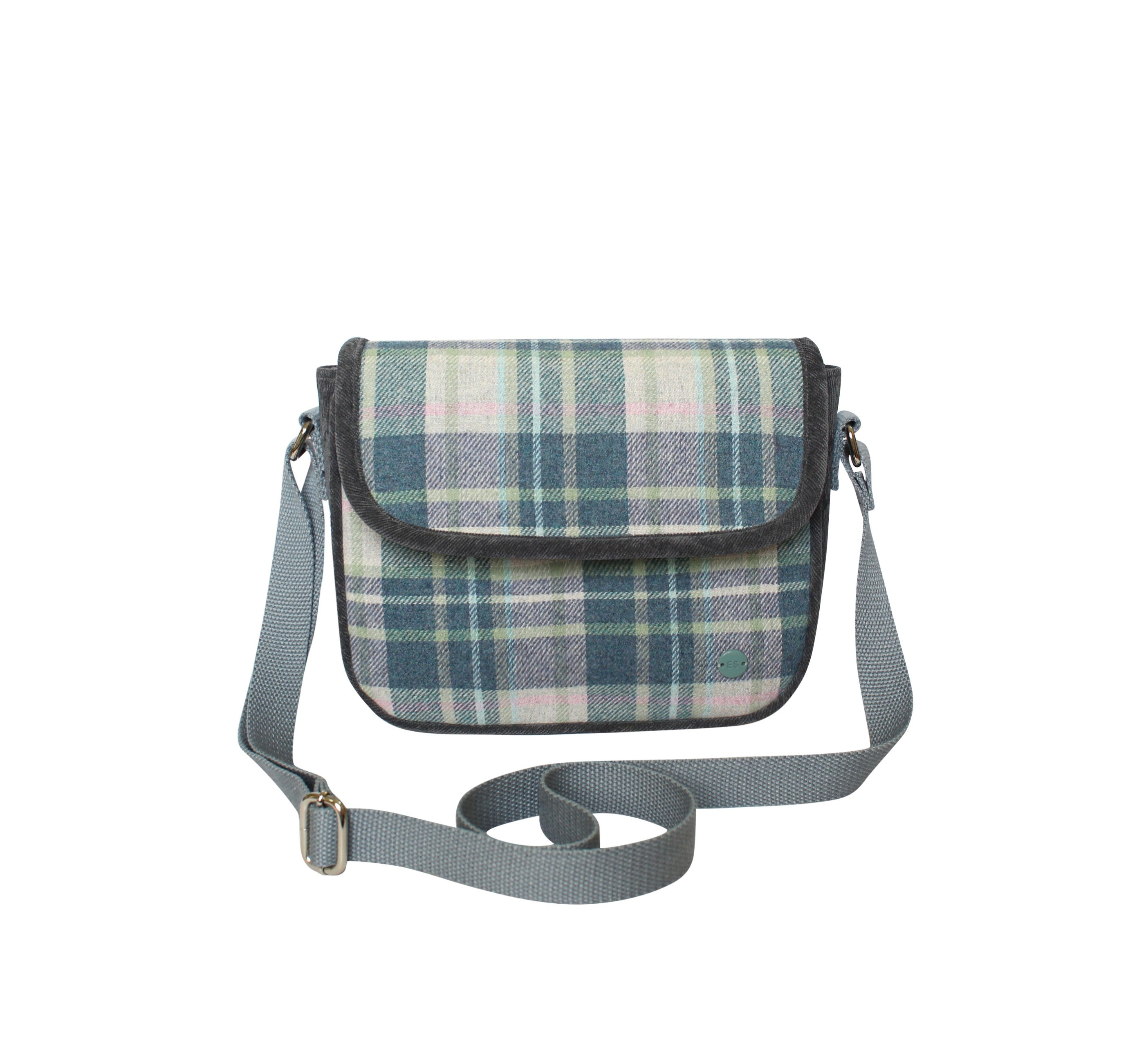 Skye Tweed Mila Crossbody Bag front view with shoulder strap