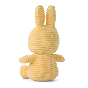 From Behind: Miffy Bunny Corduroy Buttercream with long ears. This luxuriously soft Miffy plush is a perfect companion for playtime or cuddling.