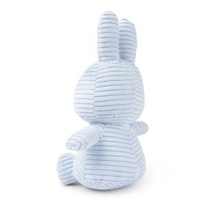 From Behind:  Miffy Bunny Corduroy Ice Blue. This luxuriously soft Miffy plush toy is a perfect companion for playtime or cuddling.