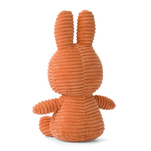 From Behind: Miffy Bunny Corduroy Pumpkin with cute upright ears.