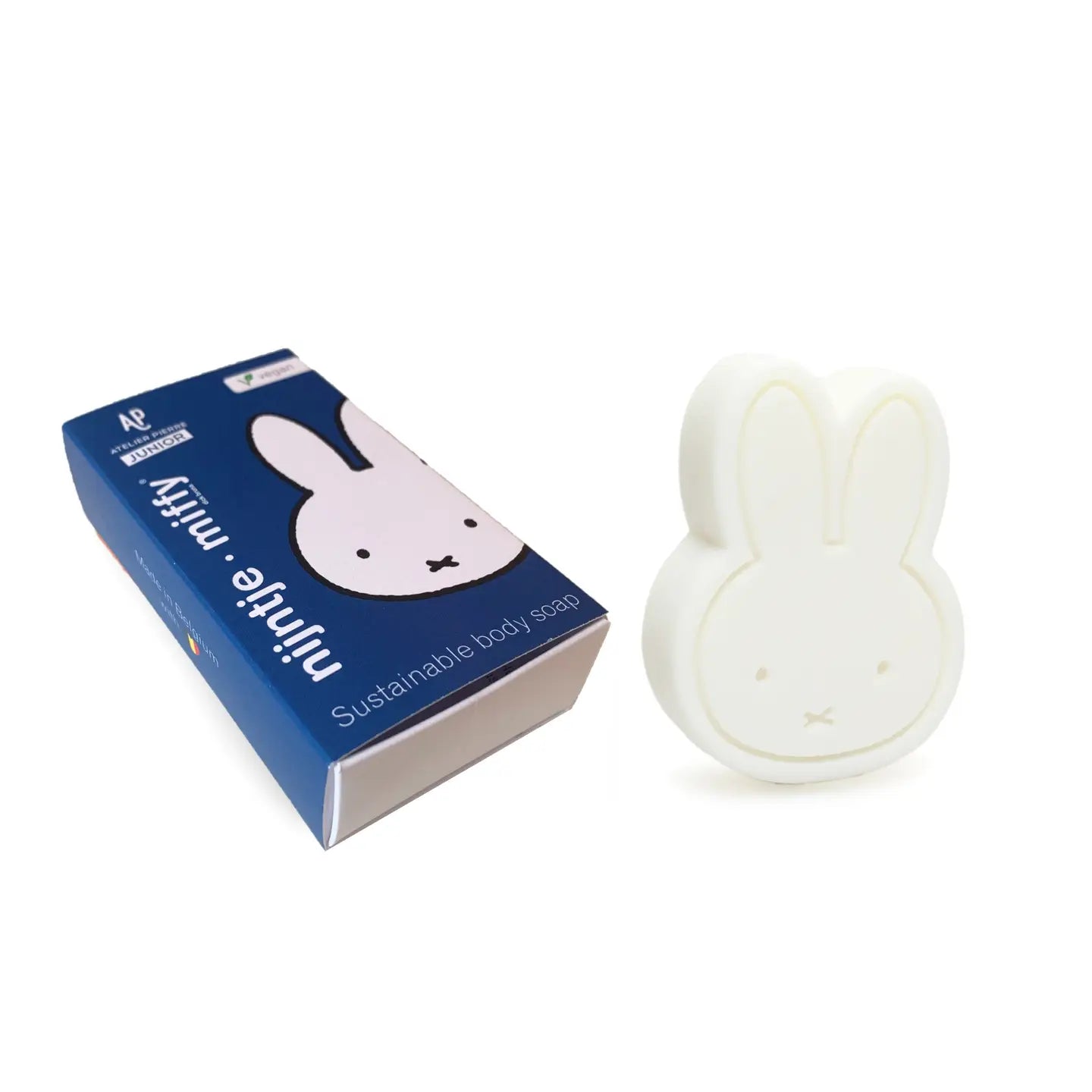 Set of Miffy soap and matching blue box, vegan-friendly and scented with sweet red berries.