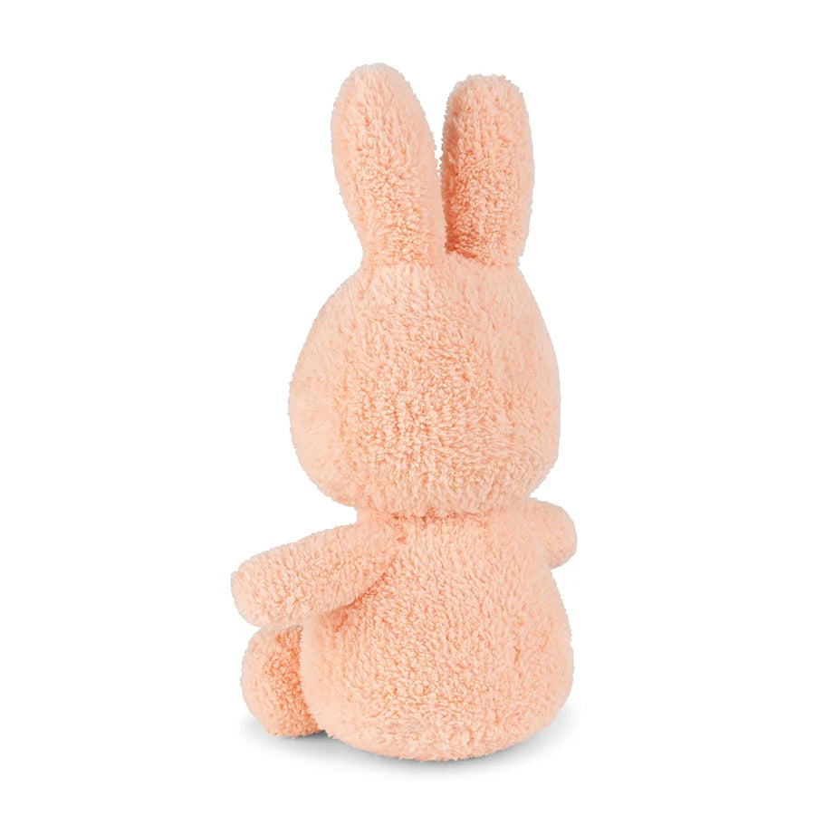 Miffy terry peach plush back view showing terry texture on white background