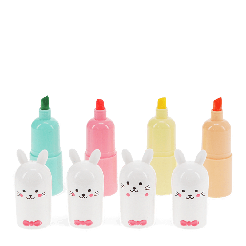 Bunny highlighter close-up showing faces and bow tie details