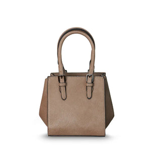 Sophisticated chestnut tartan Harris Tweed Mini Caillie Tote from Islander, showcasing clean lines and timeless appeal.