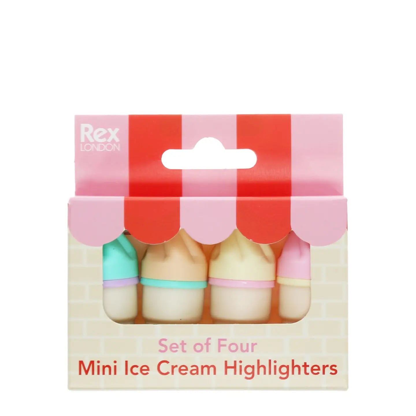 Mini ice cream highlighters set of 4 in gift box.
