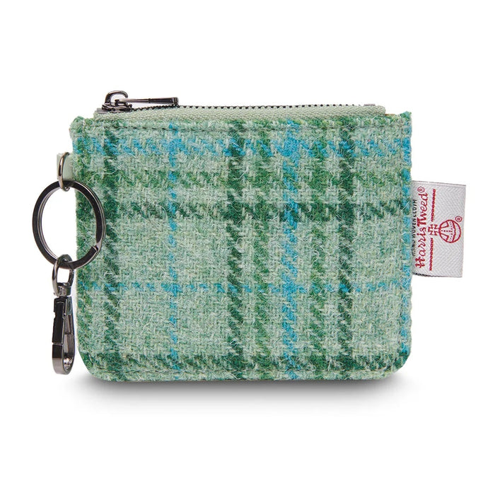 Mint Tartan Card Zip Wallet with Harris Tweed®