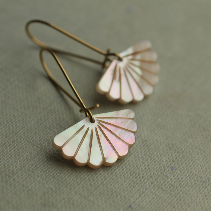 Mother of Pearl Scallop Earrings