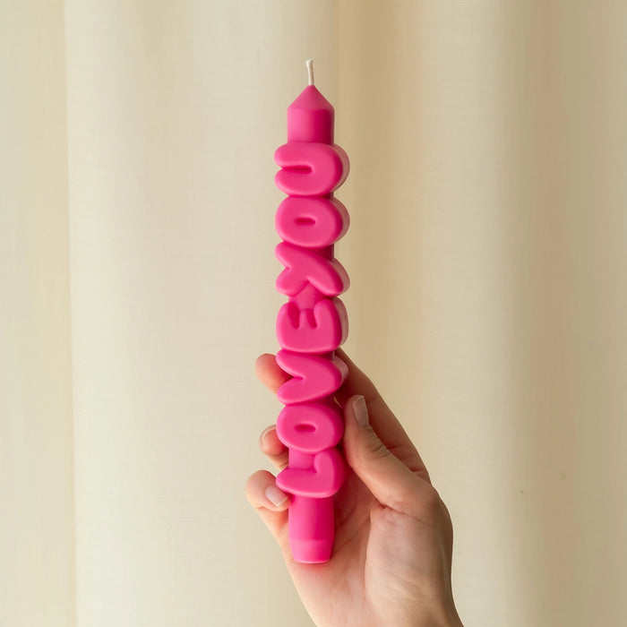Nine Inch Love You Candle (Pink)