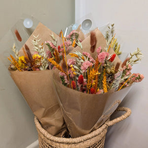 A selection of handcrafted dried flowers arranged for home décor or gifting.