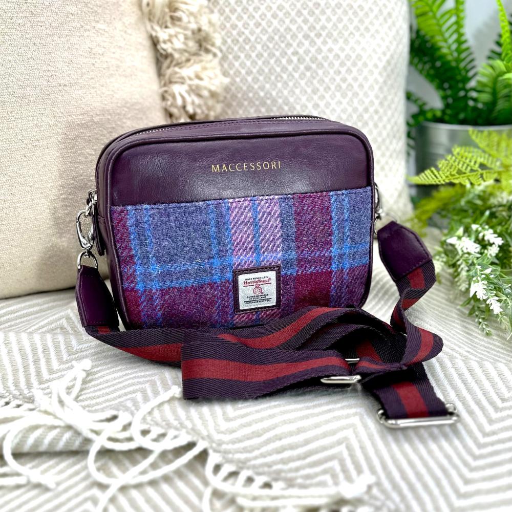 Harris tweed tote, Harris tweed bag, Harris tweed purse bag, tartan purse, gift for he,r, Scottish gift, plaid tote, plaid hot purse