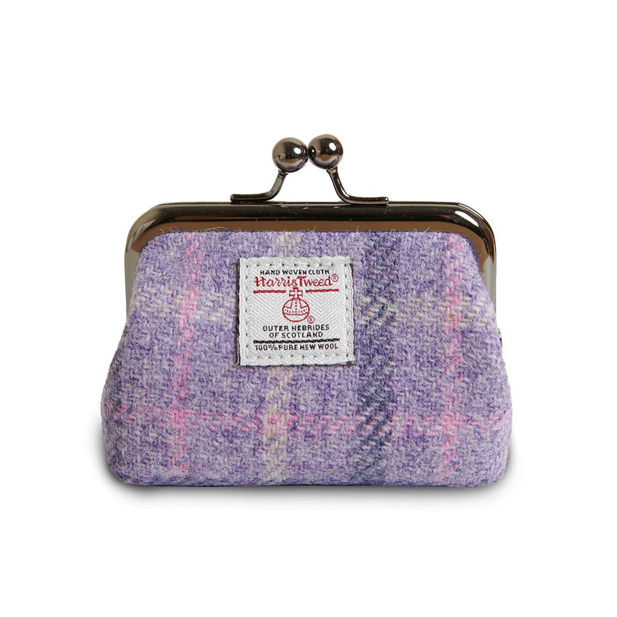 Purple Tartan Coin Purse with Harris Tweed®