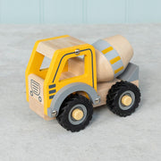 Wooden Push Along Toy Cement Mixer (Yellow)
