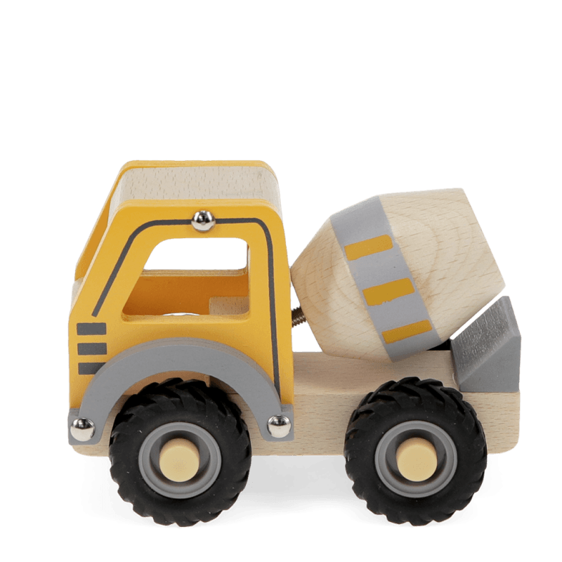 Wooden Push Along Toy Cement Mixer (Yellow)