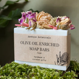 Handmade Rose scented soap bar infused with nourishing olive oil