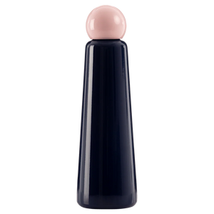  Indigo Skittle Bottle 750ml with pastel pink spherical lid, shown upright against a white background.