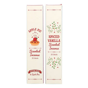 Apple Pie and Spiced Vanilla incense stick boxes side by side in gift set.