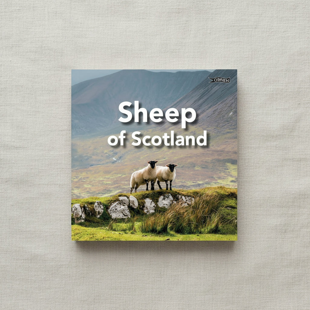 Sheep of Scotland hardback book cover with highland landscape