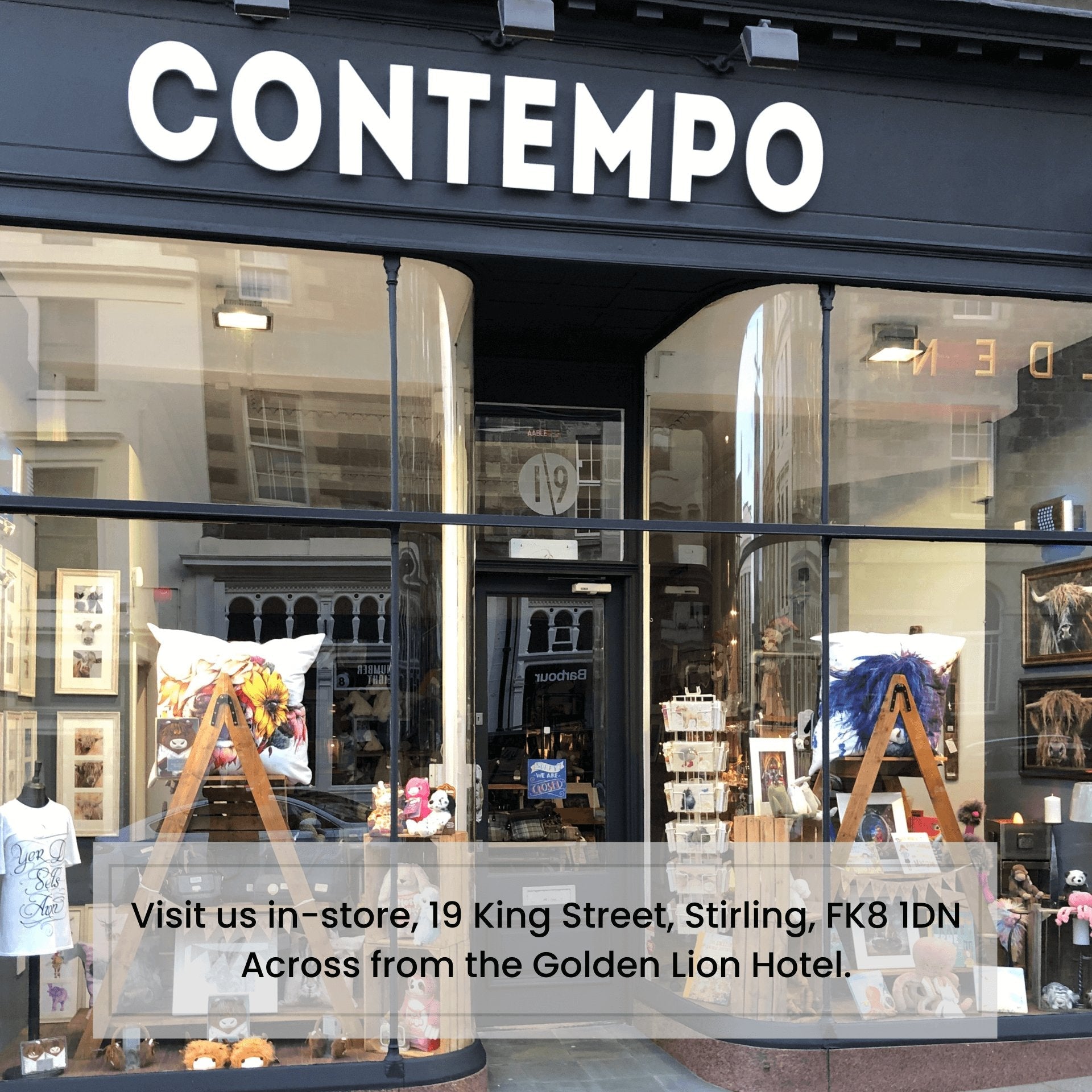 Inside Contempo gift shop in Stirling showing beautiful product displays