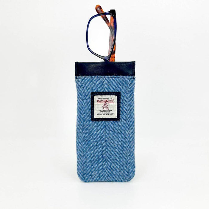 Sky Blue Harris Tweed Glasses Sleeve