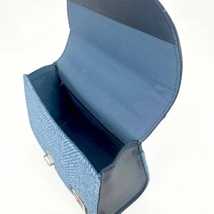Inside of Mini Day Bag with zip and slip pocket compartments.