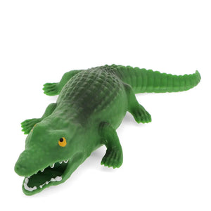 Green Squishy Toy Crocodile with detailed texture and open mouth – stress relief fidget toy.