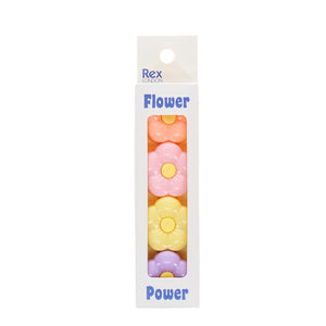 Flower Power stackable highlighters set in packaging with floral pastel designs.