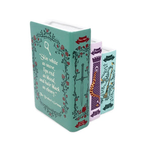 Back view of Snow White ceramic vase – Decorative Snow White quote and rose motif on back cover of ceramic vase.