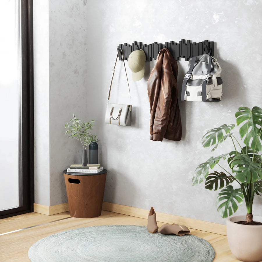 Umbra Sticks hook in hallway with coats bags and shoes lifestyle room