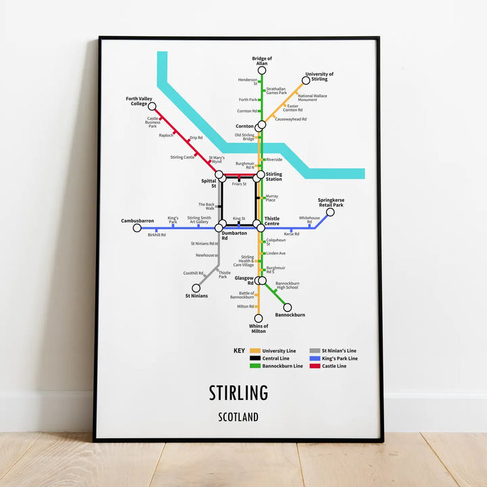 Stirling Scotland Underground Style Transport Print