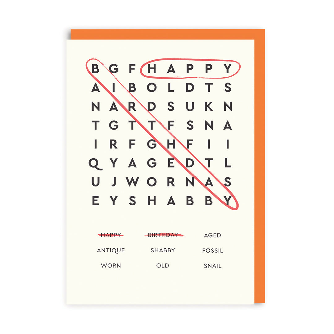 Happy Birthday Word Search Greeting Card (6649)