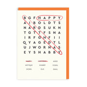 Happy Birthday Word Search Greeting Card (6649)