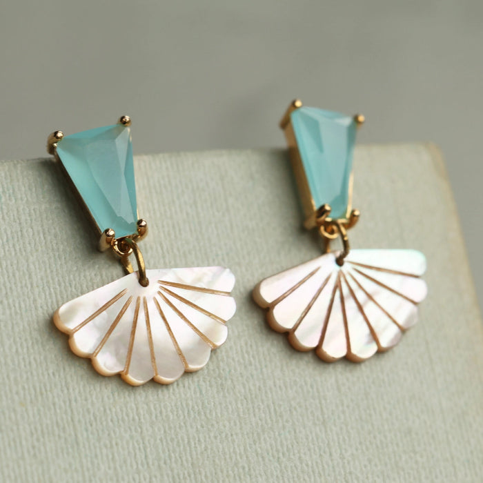 Turquoise Opal & Mother of Pearl Earrings