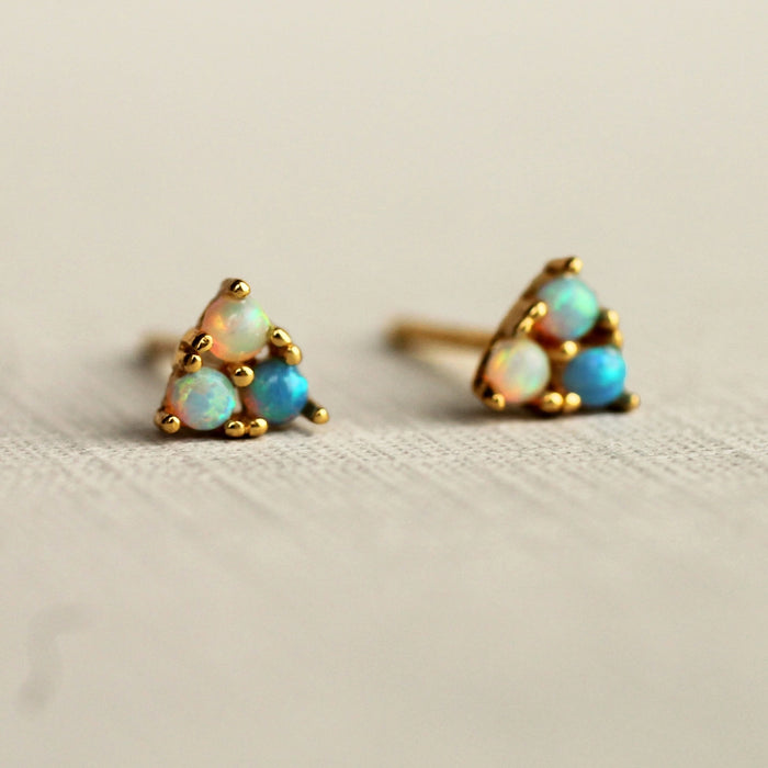 Turquoise Trio Opal Stud Earrings