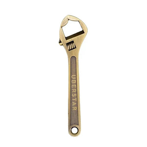The wrench opening a beer bottle: Never be caught thirsty again! This sleek wrench bottle opener effortlessly tackles any beer cap, making you the hero of the party.