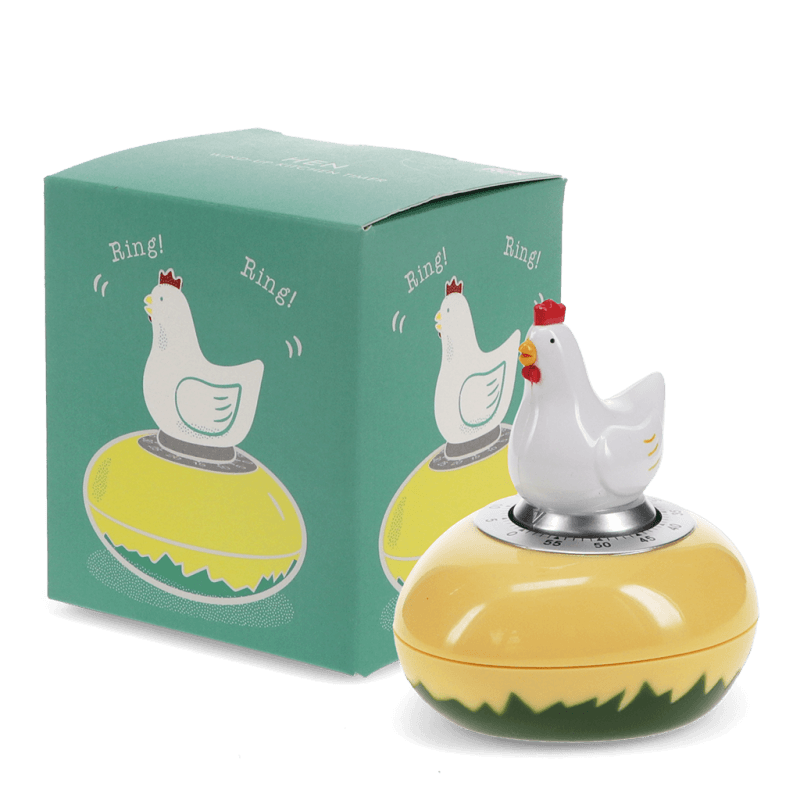 Chicken kitchen timer with green printed card packaging box