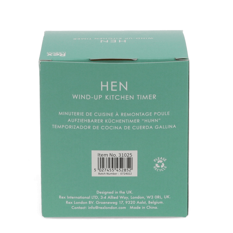 Chicken kitchen timer packaging box back with product details