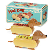 Hot Dog Wind-Up Racers set of two with ketchup and mustard designs in retro Rex London box.