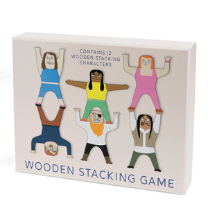 Wooden Stacking Characters Game box with illustrated figures on the front.