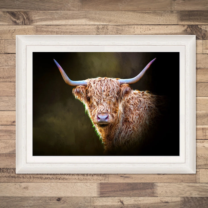 Twilight Highland Cow Print