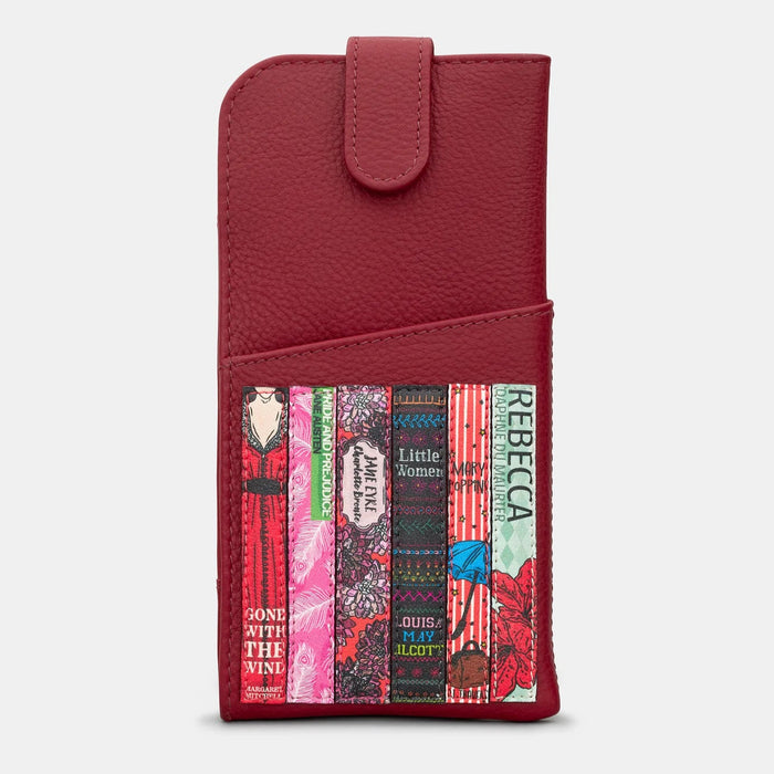 Cherry Red Bookworm Leather Glasses Case